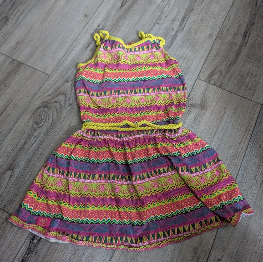 American Girl Colorful Kids Dress with Yellow Accents Sz 8